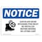 Signmission OSHA Notice Sign, 7" H, Rigid Plastic, Saw Blade Beam Retaining Pins Sign With Symbol, Landscape OS-NS-P-710-L-18244 - alternate 1